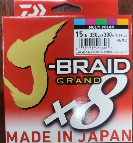 Daiwa J Braid Grand Braided Line 15lb 300m - MULTI