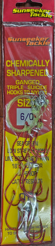 Sunseeker Pisces Triple Ganged Hooks Pretied 6/0