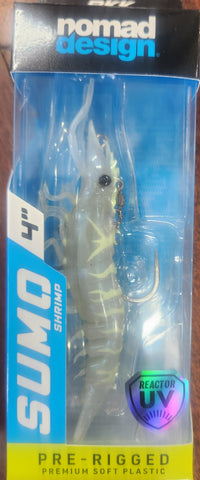 NOMAD SUMO PRAWN 4" RIGGED WHITE GLOW
