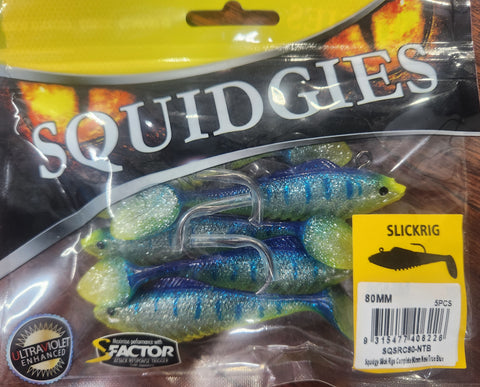 Squidgy Slickrig Light 80mm Soft Plastic - New True Blue