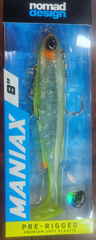 NOMAD MANIAX 8" PRE RIGGED PADDLETAIL CHUV