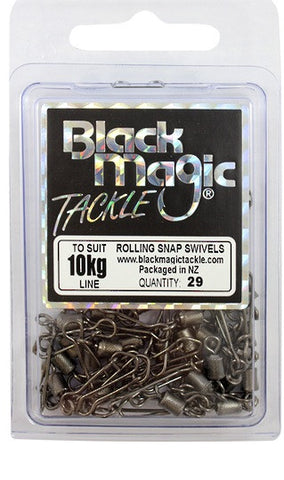 Black Magic Rolling Snap Swivel - Value Pack 38kg, 29 Pieces