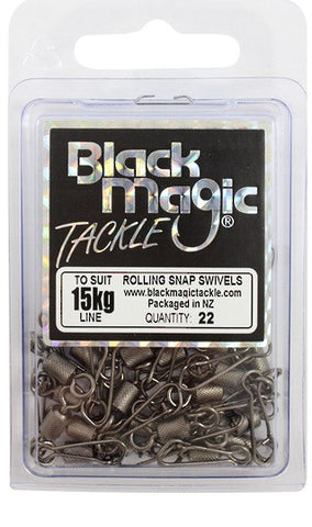 Black Magic Rolling Snap Swivel - Value Pack 42kg, 22 Pieces
