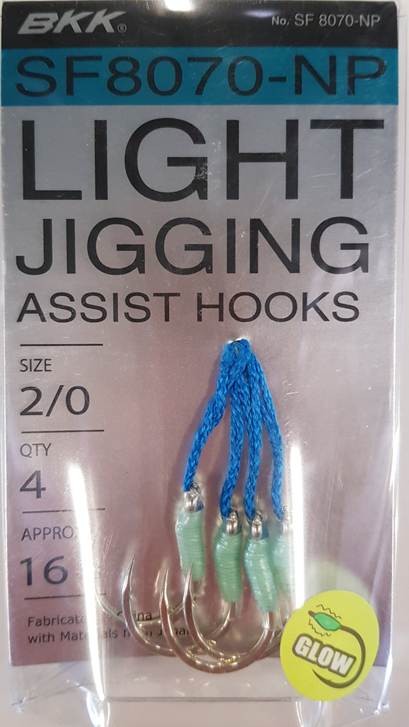 BKK SF8070-NP Light Jigging Assist Hooks Size 2/0 QTY 4 – Mid Coast Fishing  Bait & Tackle