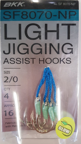 BKK SF8070-NP Light Jigging Assist Hooks Size 2/0 QTY 4