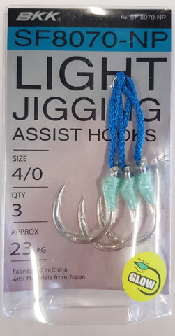 BKK SF8070-NP Light Jigging Assist Hooks Size 4/0 QTY 3