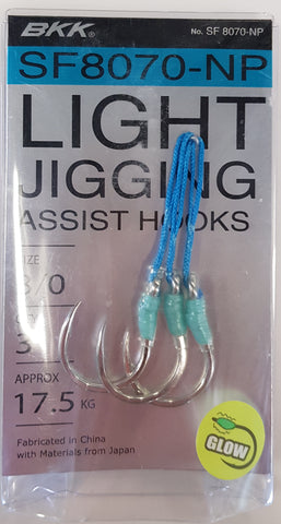 BKK SF8070-NP Light Jigging Assist Hooks Size 3/0 QTY 3