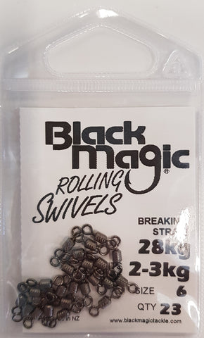 Black Magic Rolling Swivel - Pocket Pack 2-3kg, 23 Pieces