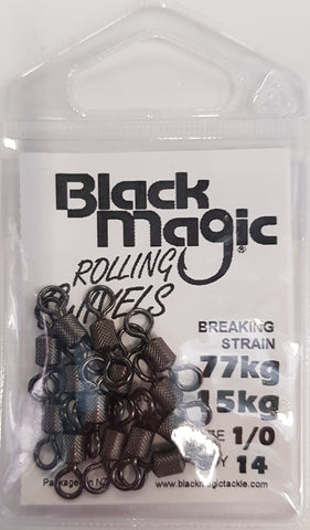 Black Magic Rolling Swivel - Pocket Pack 15kg, 14 Pieces