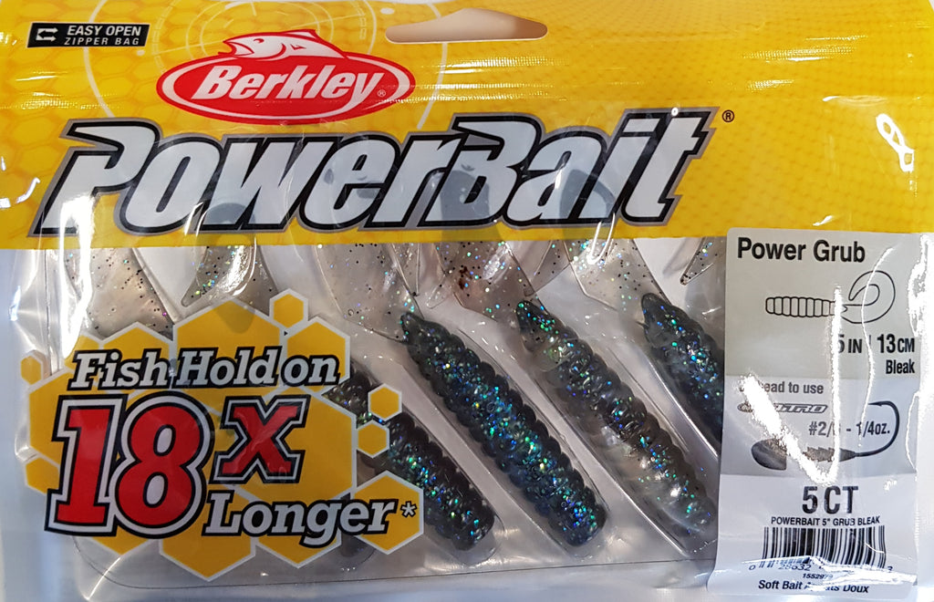 Berkley Powerbait Power Grub Soft Plastic 5 Bleak 1552979 – Mid Coast  Fishing Bait & Tackle