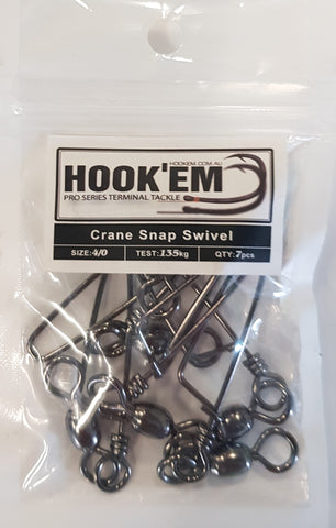 HookEm  Crane Snap Swivel Size 4/0 135kg 7 pcs