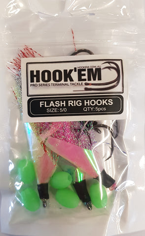 HookEm Flash Rig Hooks Size 5/0 5pcs