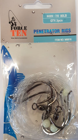 Force Ten Penetrator Rig Size# 7/0 3 pcs