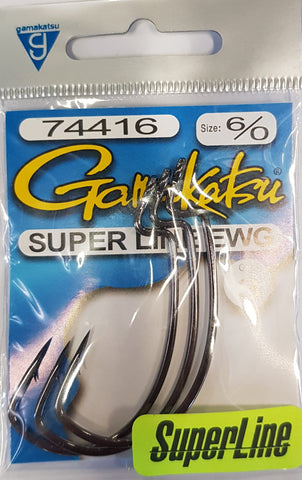 Gamakatsu Superline EWG Worm Hook Size# 6/0 3pcs