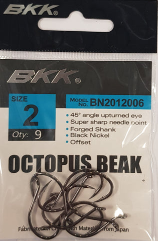 BKK Octopus Beak Hook Size: 2 Qty 9