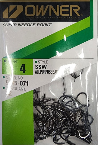 Owner Super Needle Point SSW All Purpose Bait Hook Size#4 52pcs