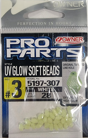 Owner UV Glow Soft Beads Size# 3 28pcs
