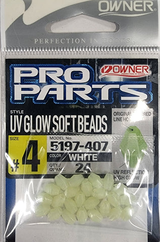 Owner UV Glow Soft Beads Size# 4 24pcs