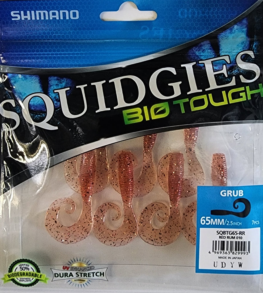 Shimano Squidgies Bio Tough 65mm Grub Red Rum 7 pcs – Mid Coast Fishing  Bait & Tackle