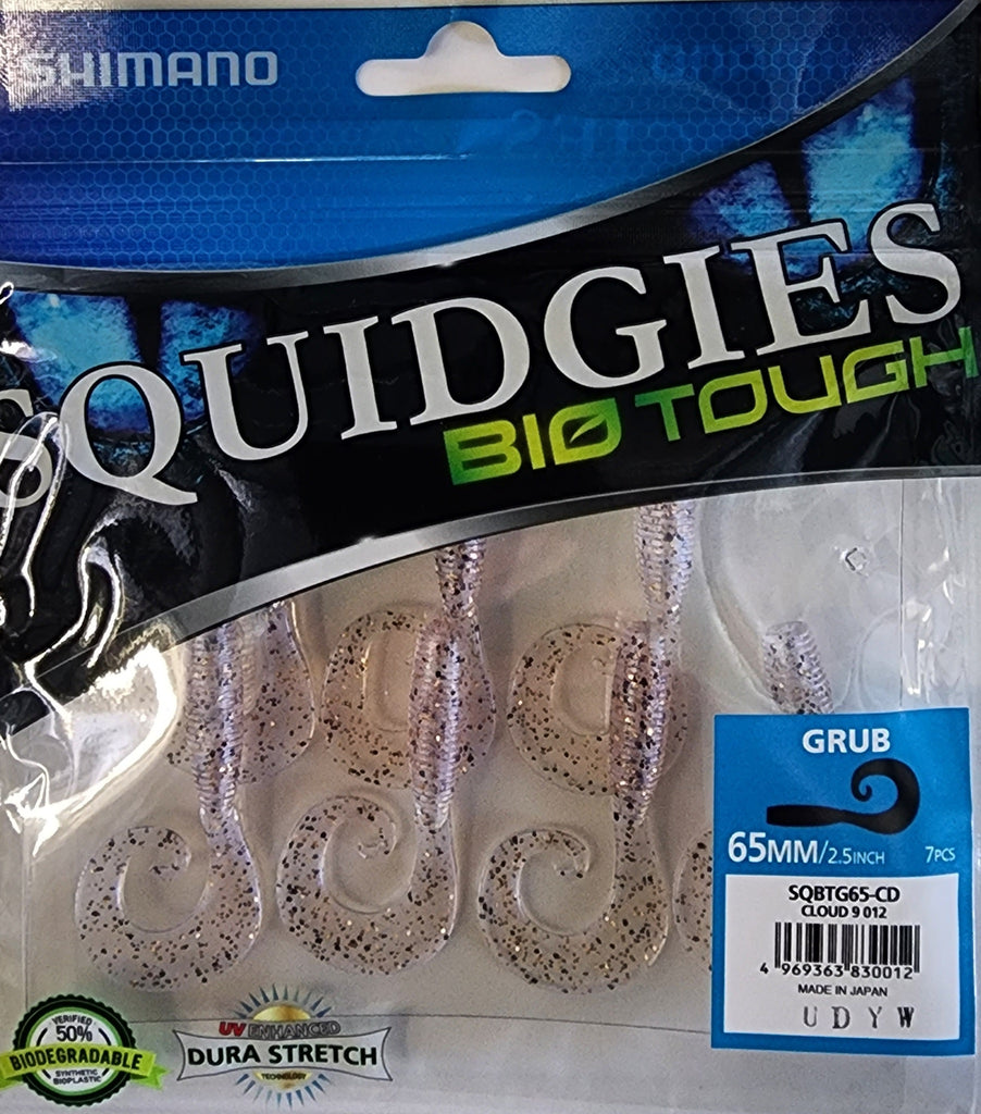 Shimano Squidgies Bio Tough 65mm Grub Cloud 9, 7 pcs – Mid Coast Fishing  Bait & Tackle