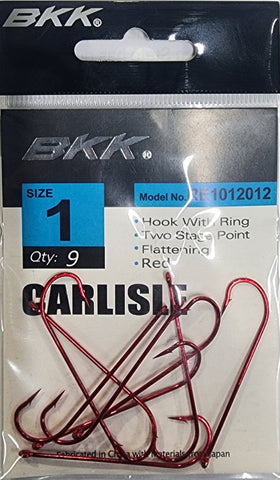 BKK Carlisle Red Bloodworm Hook Size 1 Qty 9