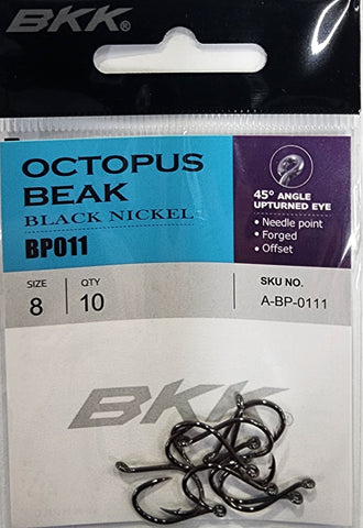 BKK Octopus Beak Hook Size: 8 Qty 10
