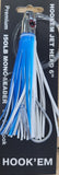 HookEm Jet Head Tuna Skirt - Fully Rigged - Col Blue over White