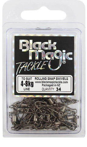 Black Magic Rolling Snap Swivel - Value Pack 34kg, 34 Pieces