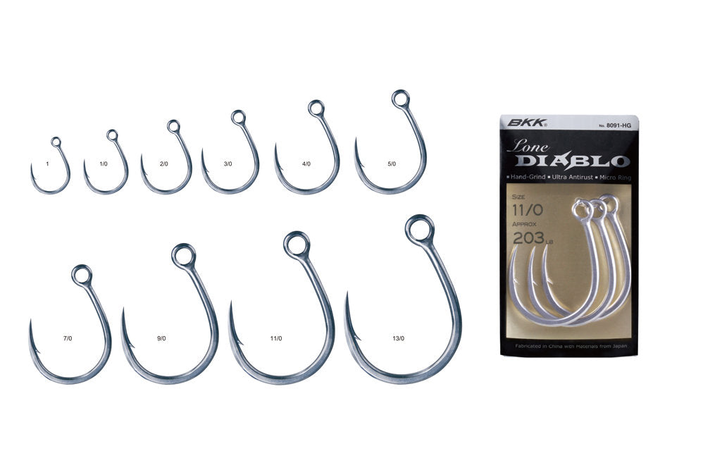 BKK Lone Diablo 8091-HG Single Lure Hook Size 9/0, 3 pieces