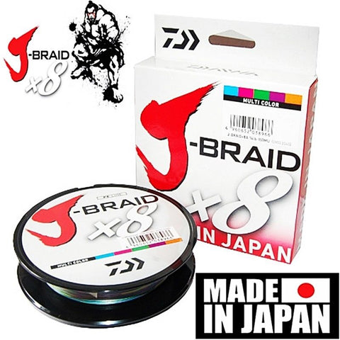 Daiwa J Braid X8 Braided Fishing Line 20lb 300m Multi Colour