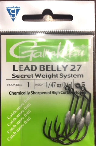 Gamakatsu Lead Belly 27 Worm Hook - Size 1, 1/47 oz