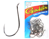 Gamakatsu Octopus Black Hook Value Pack - Size 2, 25 Pieces