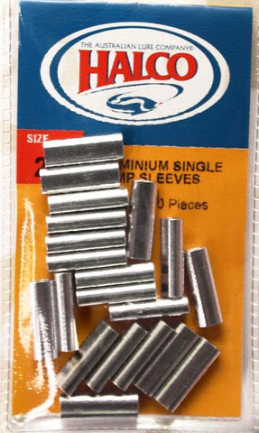 Halco Aluminium Single Crimp Sleeve - 2.0mm, Pack of 20 pieces
