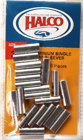 Halco Aluminium Single Crimp Sleeve - 1.8mm, Pack of 20 pieces