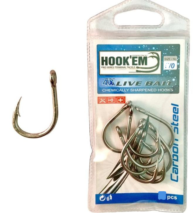 Hookem Live Bait Hook 5/0, 10 Pieces – Mid Coast Fishing Bait & Tackle