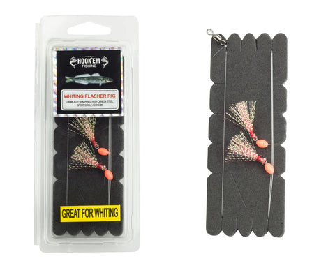 Hookem Whiting Flasher Rig Size # 4 UV Red/Pink FWRRD/PNK-4