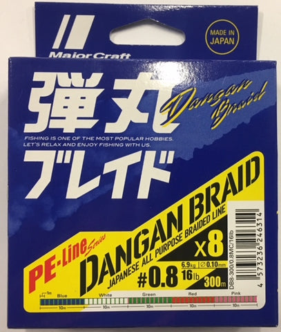 Major Craft Dangan Braid X8 - PE#1.5, 30lb, 300m