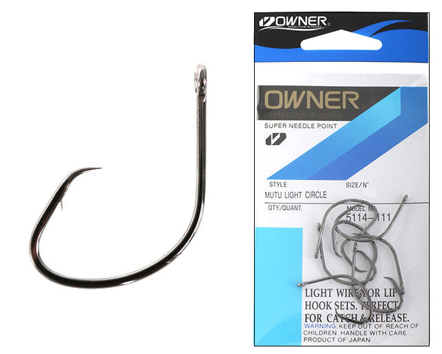 Owner Mutu Light Circle Hook Pocket Pack - Size 7/0, 3 pcs – Mid Coast  Fishing Bait & Tackle