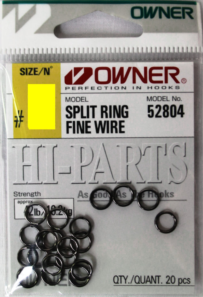 Owner Fine Wire Fishing Split Ring 52804 - Size 0, 24pcs – Mid