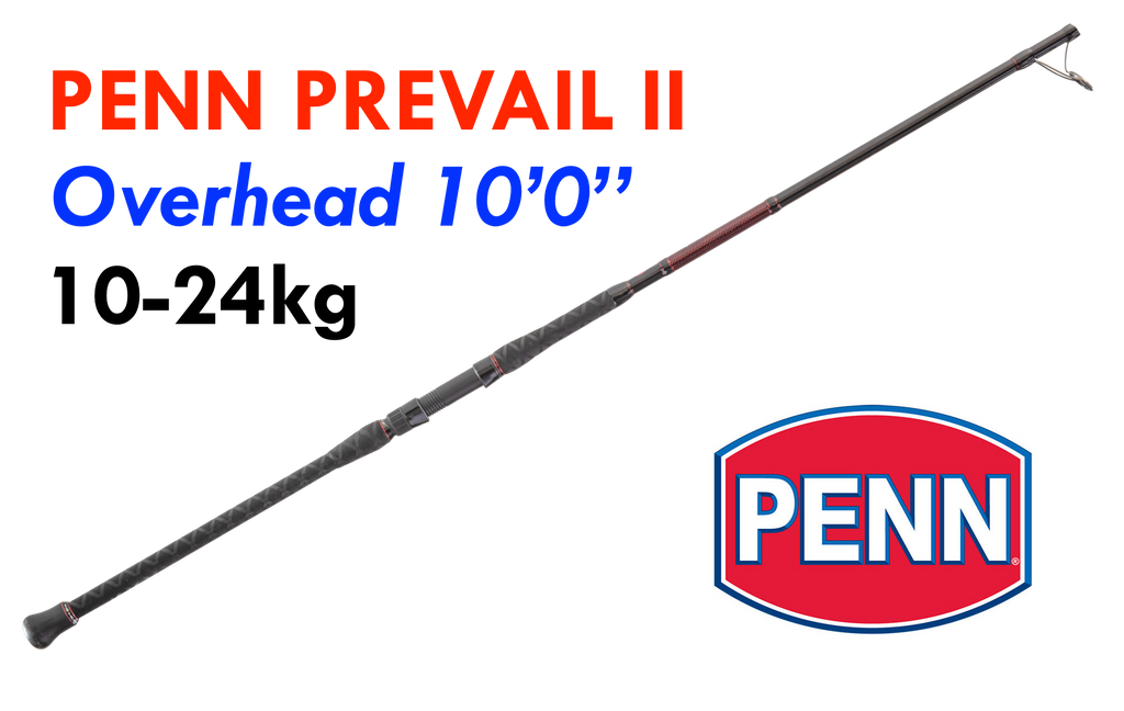 Penn Prevail II Surf Rod - 1002OHXH Overhead 10'0 10-24kg , 2 Piece 1 –  Mid Coast Fishing Bait & Tackle