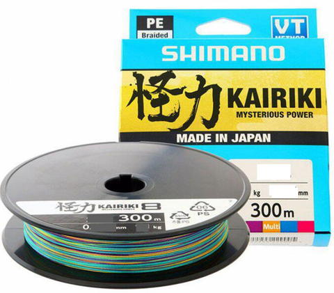 SHIMANO Kairiki 8 Multi Colour 300m PE 5 (50lb) SKE30050M – Mid Coast  Fishing Bait & Tackle
