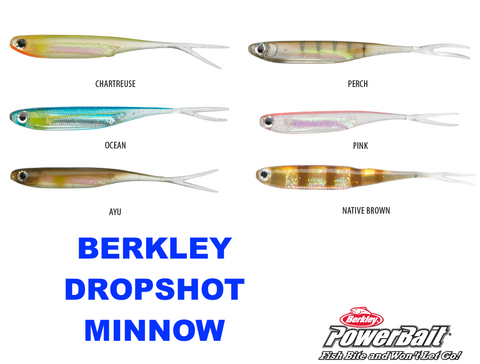 Berkley Powerbait 2" Dropshot Minnow Soft Plastic - Colour Native Brown