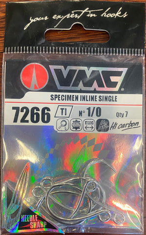 VMC 7266 Single Lure Hook 1/0, 7pcs
