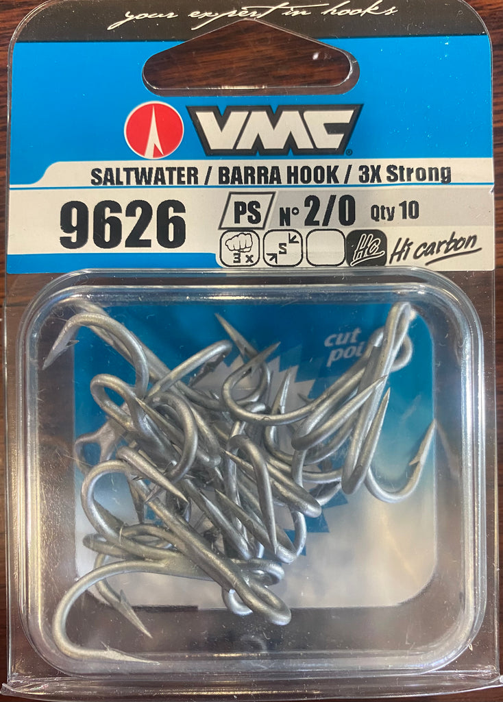 VMC 9296 3X Strong Treble Hook Size 2/0, 10pcs – Mid Coast Fishing Bait &  Tackle
