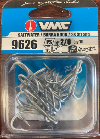 VMC 9296 3X Strong Treble Hook Size 2/0, 10pcs