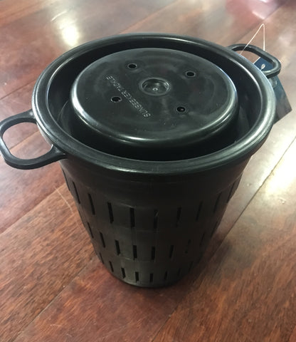 Plastic Fishing Burley Pot with Screw Top Lid - Black