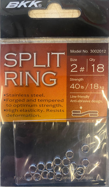 BKK SPLIT RINGS Size #2 18kg 18pcs – Mid Coast Fishing Bait & Tackle