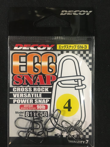 Decoy Egg Snap SN3 Fishing Clip - Size 4, 90lb, 7 pcs #811658