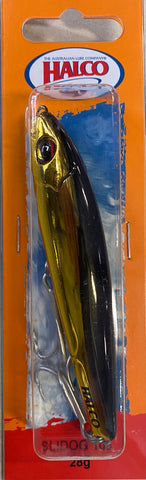 Halco Slidog Lure 105mm 28g - H51 Chrome Gold Black Back