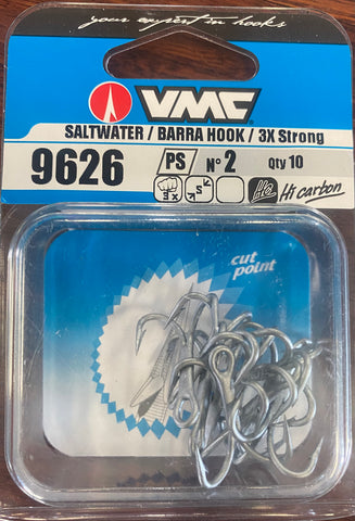 VMC 9296 3X Strong Treble Hook Size 2, 10pcs